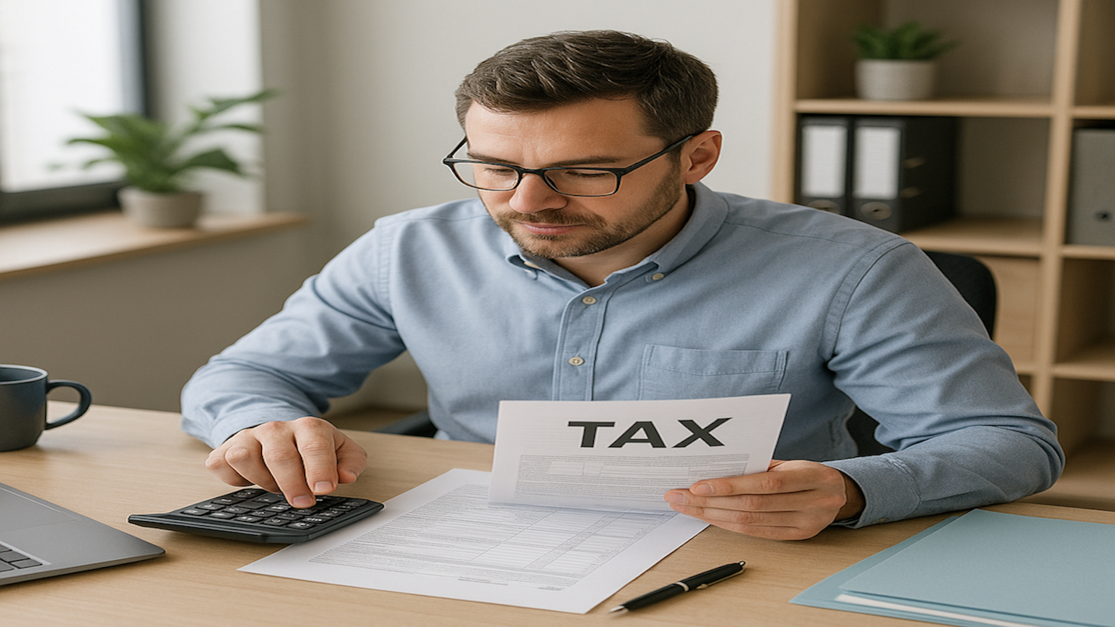 Accountant reviewing financial statements